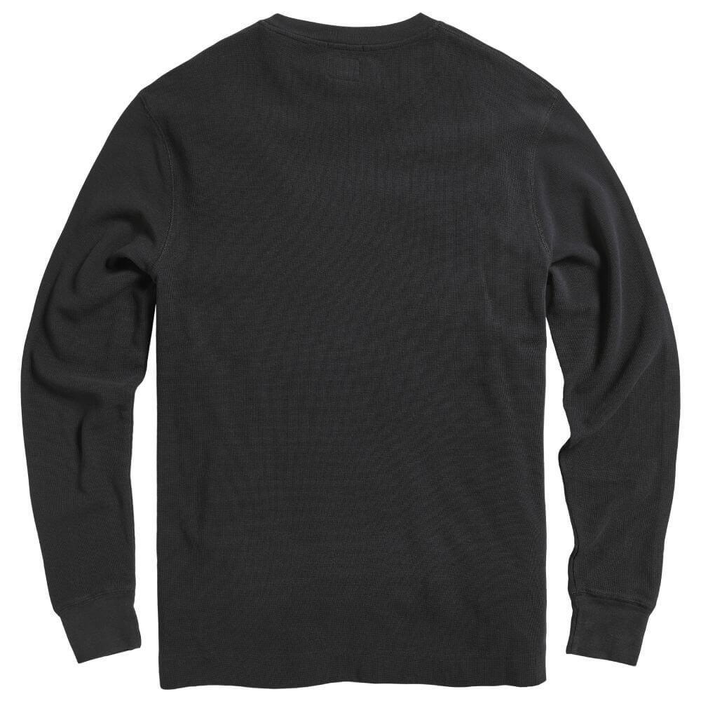 Bettmann Long Sleeve Waffle Tee Jet Black / Bone - Image 4